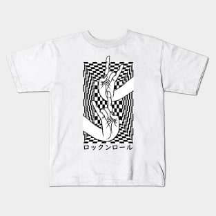 Japanese Hands With Rock N Roll Mudra On Chess Kids T-Shirt